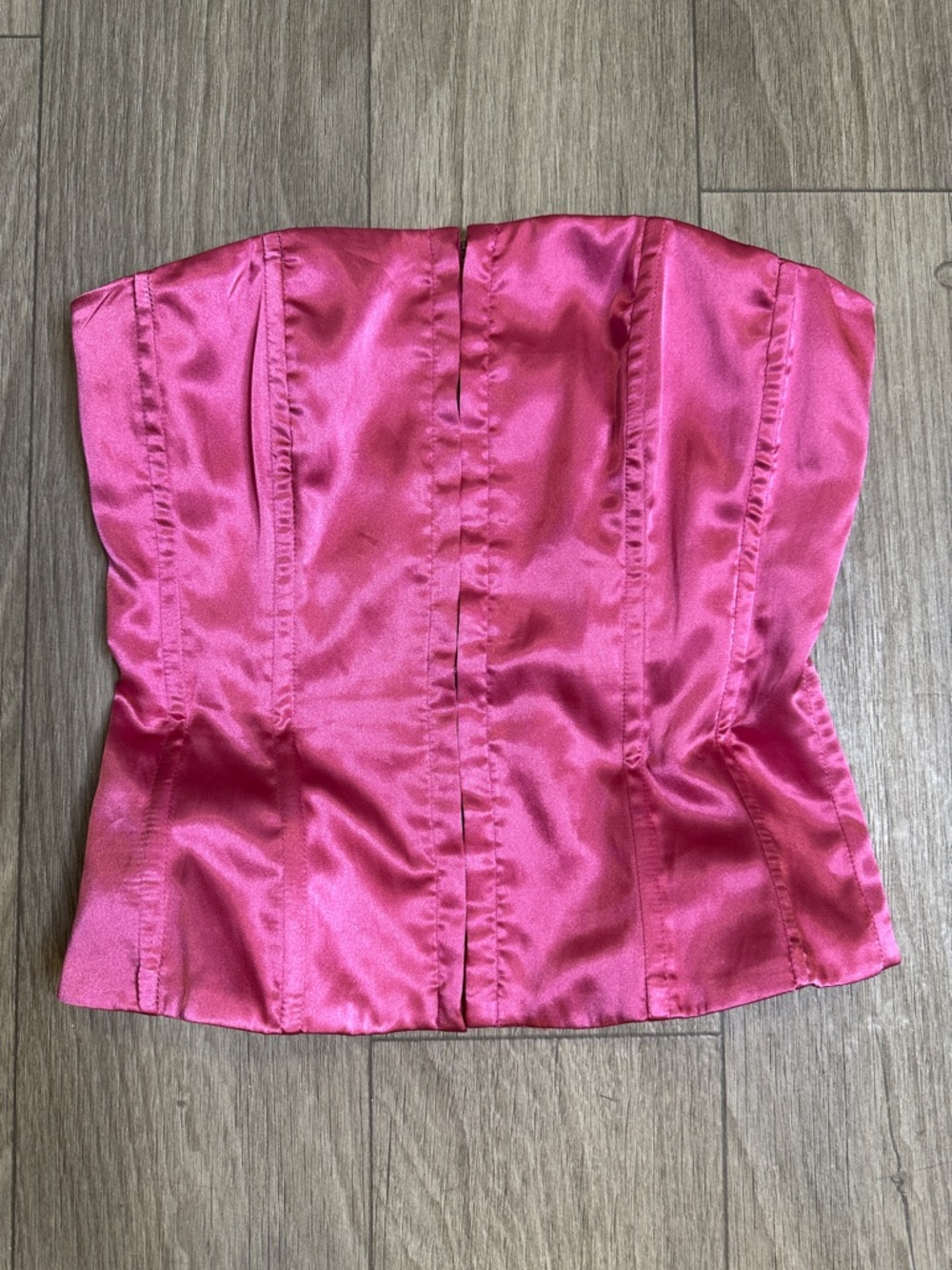 Princess Polly Satin Corset Top Pink Size 2 Hook Front Coquette